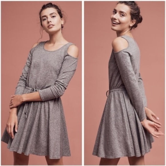 Anthropologie Dresses & Skirts - Anthropologie Lili's Closet Jamma Grey Cold Shoulder Dress Size: X-Small